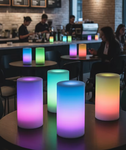 LED Changing Modern White Night <strong>Light</strong> Remote Control Cordless Dimmable Middle Size Plastic Bedrooms/Living Rooms Portable <strong>Table</strong> - Product Image 4