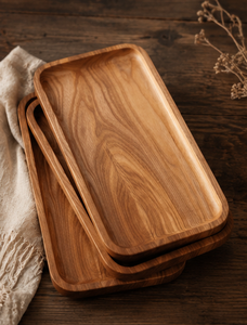 Premium Durable Polished Eco-Friendly Rectangular Acacia Mango Walnut Wood Serving Tray - Product Image 6