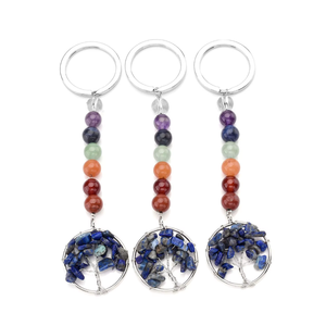 High quality Crystal Keychain Lapis lazuli Seven Chakra <b>Key</b> <b>chain</b> Natural Stone <b>Key</b> <b>Holder</b> Gifts for Women <b>Key</b> <b>Chain</b> wholesale - Product Image 4
