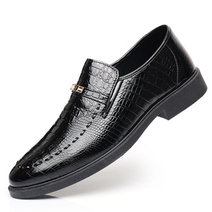Business Formal Men's Leather Shoes Large Size Crocodile Pattern Slip-On Casual All-Match Men's Footwear - Product Image 5