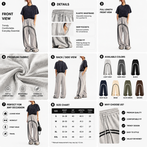 Customize Streetwear High Quality Vintage Acid Wash <b>Sweatpants</b> 100% Cotton Black Stripes Stylish <b>Oversized</b> <b>Sweatpants</b> WithPocket - Product Image 5