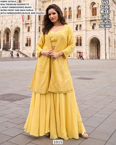 Ensemble de lehenga brodé Sunshine Bloom - Product Image 1