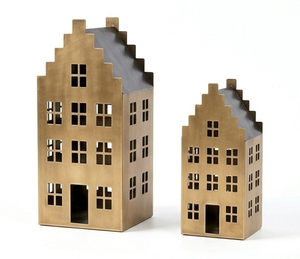 Hot Tending <b>Set</b> Of Two Candle Holder Vintage House Shaped Metal <b>Lantern</b> Tealight <b>Lantern</b> House Dining Room Table Decor Crafts - Product Image 1