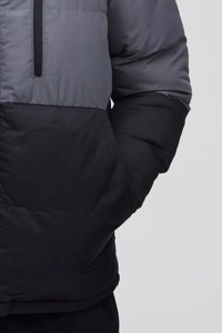 Custom OEM Men's Winter Two Tone Puffer <b>Jacket</b> <b>Hooded</b> Thick Warm <b>Padded</b> Coat Zipper Chest Pocket Outdoor Quilted <b>Jacket</b> - Product Image 5