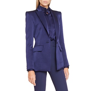 Blazer de bureau personnalisé pour femme, en velours, à un bouton, manches longues, respirant, nouveau design tissé - Product Image 6