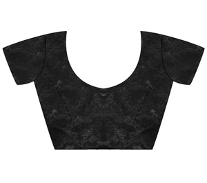 Sari Blanco Tradicional KV de Georgette Tejido con Blusa Reversible Antiarrugas de Secado Rápido Sin Costuras para Fiesta - Product Image 6