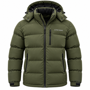 Chaqueta Acolchada con Capucha, Cuello Alto, Impermeable, Transpirable y Antibacteriana, Hecha a Medida, para Hombre, Invierno, a la Moda - Product Image 6