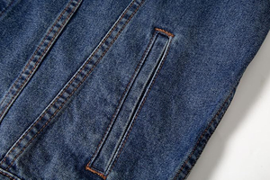 Veste en jean bleu foncé de haute qualité pour homme, avec col rabattu et doublure intérieure, saison printemps, tannerie pakistanaise - Product Image 6