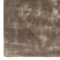 Handgetufteter, dunkelbeiger, dicker Plüsch-Teppich aus Viskose-Seide mit Schnittflor, haustierfreundlich, rutschfest, waschbar, mit Baumwollrücken, hoher Teppich