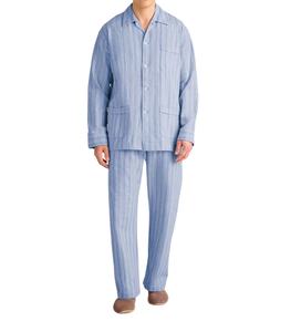 Conjunto de pijama de algodón 100% para hombre, ropa de dormir cómoda de manga larga, ropa de dormir de dos piezas, venta al por mayor, Proveedor de Ropa de descanso OEM a granel - Product Image 1