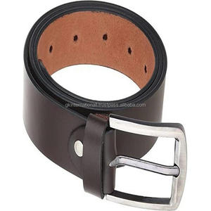 Vintage <b>Brown</b> Natural Cowhide Single Layer Premium Leather Casual <b>Men's</b> <b>Belt</b> Solid Brass Pin Buckle Wholesale Manufacturer - Product Image 2