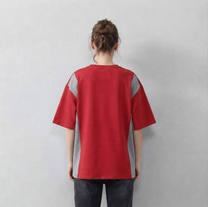 Cheap Price Women's Red Raglan Sleeve T-<b>Shirt</b> With <b>Flame</b> Logo Casual Loose Fit Crew Neck Short Sleeve Cotton Top All Seasons - Product Image 6