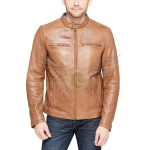 Chaqueta de Cuero para Hombre de Alta Calidad, Estilo Urbano, Acabado Premium, Chaqueta de Cuero Vintage para Hombre para Uso en Exteriores - Product Image 1