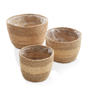Macetas de Almacenamiento para Exterior de Estilo Rústico Bohemio, Hechas a Mano en Vietnam, de Hierba Marina, con Asas Tejidas a Mano, Ecológicas - Product Image 1