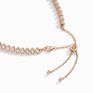 Rose Gold Diamond Choker Necklace With Round Brilliant Cut Prong Set Stones Geometric Design <b>Box</b> Chain Women Luxury Jewelry - Product Image 3