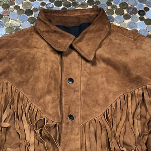 Chaqueta Western con Flecos para Hombre y Mujer, Acabado de Lujo en Cuero de Gamuza, Ropa Exterior de Moda, Personalizable OEM - Product Image 6