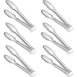 Set di 6 Pinze da Cucina Piccole in Acciaio Inox per Servire Buffet, Carne e Pollame, Utensili Premium per Carne e Pollame - Product Image 1