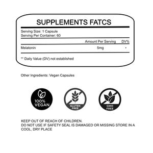 RAINWOOD Melatonin Vegan Kapsülleri Uyku Sağlığı İçin Besin Takviyesi Yetişkinler İçin Melatonin Uyku Desteği Bitkisel Takviye - Product Image 2