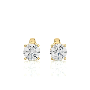 AJRETAIL Boucles d'oreilles en diamant naturel de 1,05 carat, couleur G, clarté VS1, or 14 carats, bijoux élégants en diamant ethnique pour femmes - Product Image 1