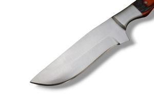Couteau de Bushcraft artisanal en acier à haute teneur en carbone avec manche en bois Pakka et étui en cuir, vente en gros OEM, couteau à lame fixe pour l'extérieur - Product Image 2