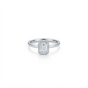 แหวนหมั้นเพชรทรงกลมและมรกตสุดหรู ได้รับการรับรองจาก IGI ทองคำแท้ 10K 14K 18K แหวนแต่งงาน เครื่องประดับสุดสง่างาม - Product Image 1
