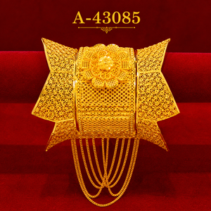 Traditional Trendy Women's Gold Plated Zinc Alloy Zircon <b>Engraved</b> <b>Bangles</b> | Indian Wedding Party Fashion Jewelry Third Party - Product Image 3