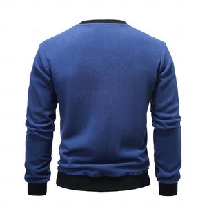 Men's Green <b>Fleece</b> Pullover Crew Neck <b>Sweatshirt</b> Regular Fit Solid Color Casual Autumn Wear Cotton Breathable Men's <b>Sweatshirts</b> - Product Image 6