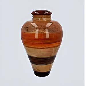 Urna Funeraria de Madera Hecha a Mano, Diseño Rústico Cilíndrico, Madera Natural Pulida, Recipiente Conmemorativo para Cenizas de Adultos, Exhibición Artística - Product Image 3