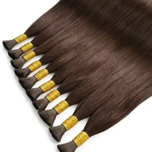 Extensiones de Cabello Humano Virgen Indio 100% Remy, Trama Transparente HD, Base de Seda Doble, Largas y Lisas, Color Marrón, Longitud Personalizable - Product Image 1