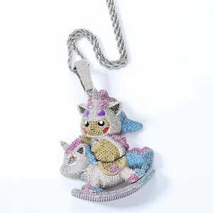 Iced Cartoon Animal Character Brilliant Cut Pendant Moissanite <b>Charm</b> Micro Pave Sterling <b>Silver</b> Hip Hop Jewelry Customizable - Product Image 2