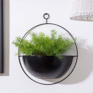 Maceta Colgante de Metal con Cadena, Decoración Interior y Exterior, Maceta para Balcón, Techo, Hogar, Soporte para Plantas, Acabado Negro - Product Image 2