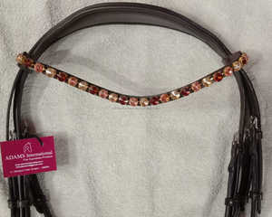 Meilleure qualité marron cheval bride doux rembourré en cuir casque muserolle confortable cristal sourcil bande pour équitation produits - Product Image 4