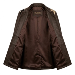 Women Stand Collar Burgundy <b>Fringe</b> Leather <b>Jacket</b> Real Cowhide Hair On Hide Western Yoke Bottom Trimmed Country Coat - Product Image 5