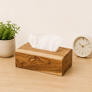 Handcrafted Wood <b>Tissue</b> Box Cover Premium Eco-Friendly Rectangular Wooden <b>Tissue</b> Holder For Luxury Hotel Office And Home Decor - Product Image 4