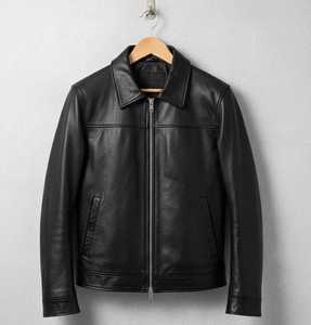 Veste en cuir noire pour homme, style décontracté, fermeture éclair, durable, confortable, vêtement d'extérieur - Product Image 4