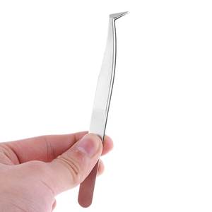 Tweezers Volume Lash Tweezers Professional Stainless Steel Curved L Angled Pointer Tips Eyelash <b>Extension</b> Volume Tweezers - Product Image 3