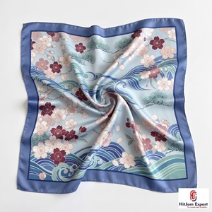 Écharpe carrée personnalisée, tissu léger effet soie, qualité supérieure, accessoires de mode, vente en gros, fabricant OEM ODM, approvisionnement en vrac - Product Image 4