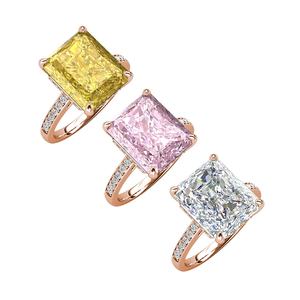 2023 fantaisie pierre de glace pilée bijoux de luxe 925 en argent Sterling déclaration grande bague de fiançailles pour les femmes bijoux de destin - Product Image 6