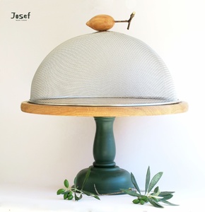 DIVA COLLECTION Présentoir à gâteaux et desserts en bois d'acacia fait main, style vintage et rustique, pour mariage, table de fête, compatible micro-ondes - Product Image 4