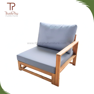 EDEN Juego de Muebles de Jardín de 6 Piezas, Contemporáneo, Ecológico, de Madera de Acacia, con Cojines Impermeables Plegables, para Hoteles y Villas - Product Image 5