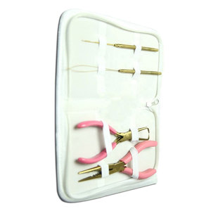 Professional Pink Hair Extension Tool Kit with Loop <b>Needles</b> Micro Ring <b>Beads</b> Pliers Hair Extension Installation Removal Tool Set - Product Image 4