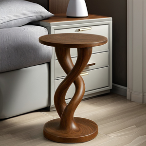 Mesitas de noche de madera maciza hechas a mano con diseño único para sala de estar, dormitorio, hotel o apartamento, hechas en Vietnam - Product Image 3