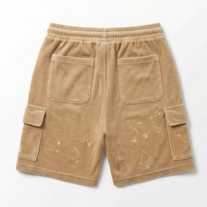 Pantalones Cortos Cargo de Lujo Estilo Streetwear Unisex con Pedrería de Constelación, Estilo Terciopelo, Cintura Elástica, Ecológicos, de Secado Rápido, Marca Maluza - Product Image 3