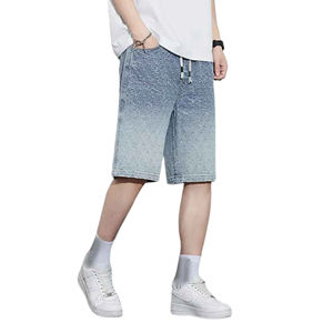Shorts en jean délavé unisexe à séchage rapide, style vintage et usé, avec poches, pour le sport et le jogging, service OEM - Product Image 3