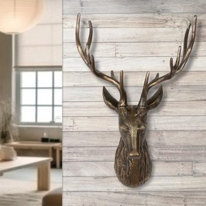 Jaffs Exports Aluminum Handmade Modern Deer Head Wall Sculpture Eco-Friendly Durable Tabletop Art <b>Decor</b> for Living Room - Product Image 5