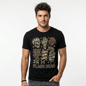 เสื้อยืดลายหัวกะโหลกสไตล์วินเทจสำหรับผู้ชาย ลายกราฟิกแตก ดีไซน์แบบดิสเทรส สตรีทแวร์ เสื้อยืดผ้าฝ้ายสั่งทำพิเศษ คุณภาพสูง - Product Image 4