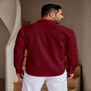 Camisas de negocios de algodón de alta calidad para hombres, informales, abotonadas para cuello de Polo, mangas completas, antiarrugas para uso en la oficina de adolescentes - Product Image 2