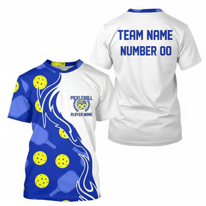 เสื้อกีฬาพิคเคิลบอลแบบแห้งเร็ว ระบายอากาศได้ดี พิมพ์ลายทีมตามสั่ง สำหรับผู้ชาย แขนสั้น ชุดพิคเคิลบอล - Product Image 2