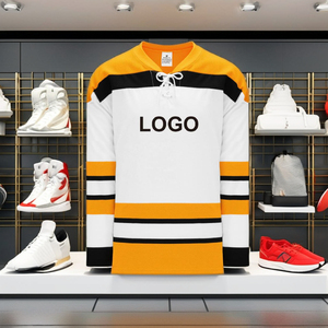 Jersey de Hockey Transpirable con Impresión por Transferencia de Calor Personalizada para Adultos - Patrón en Blanco para Hockey sobre Hielo de Liga de Práctica, Nombre del Equipo Personalizado en la Parte Delantera - Product Image 3