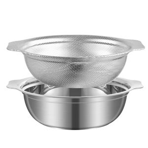 Yurtrain Colador de Arroz de Acero Inoxidable Estilo Japonés con Filtro Microporoso y Asa Metálica <span class=keywords><strong>para</strong></span> Cocina - Product Image 1